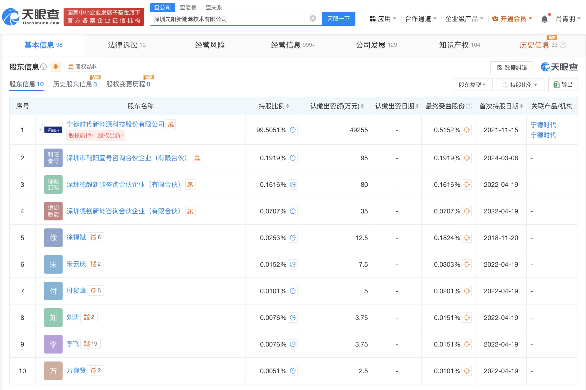 宁德时代控股公司增资至4.95亿 增幅9800%  第4张